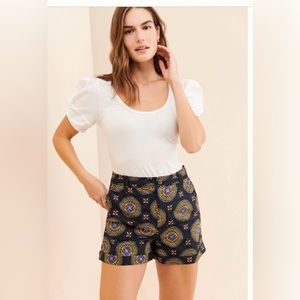Anthropologie Maeve Abstract City Shorts